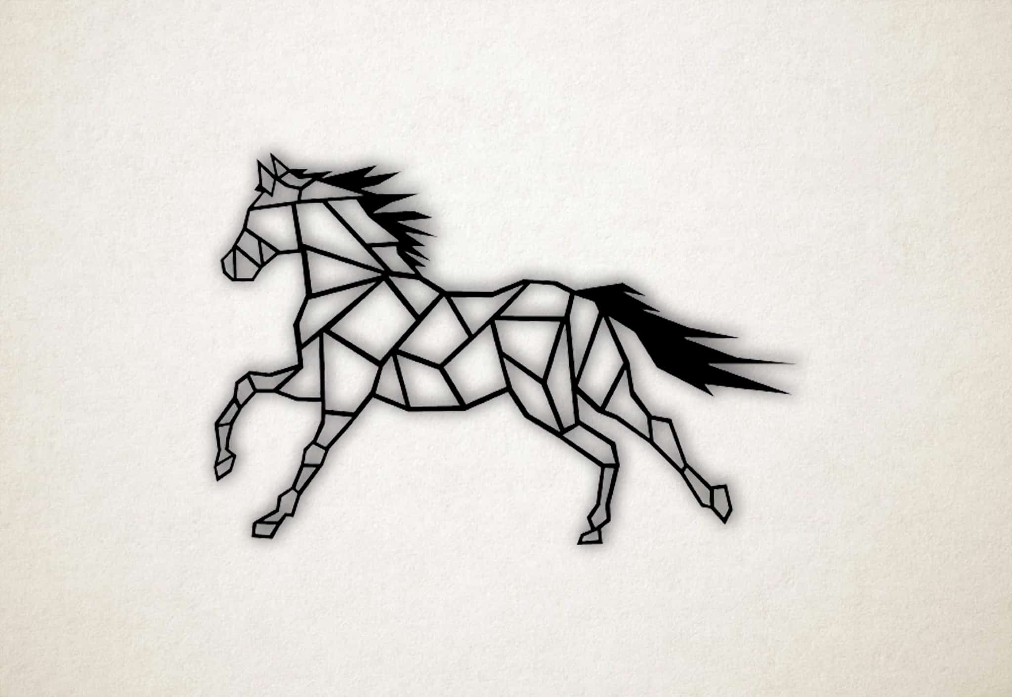 Line art galopperend paard